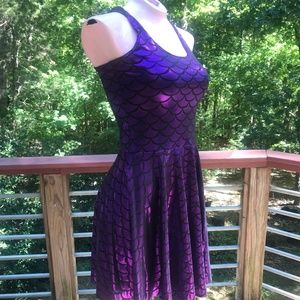 Metallic Party Skater Dress